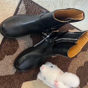 Frye Black Leather Ankle Boots